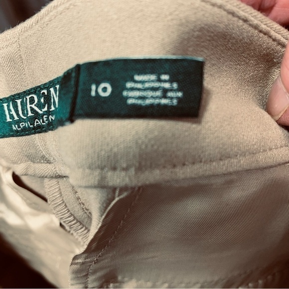 Lauren Ralph Lauren Beige High Waist Stretch Pants Slim Fit Casual Dress Sz 10 - Picture 6 of 10